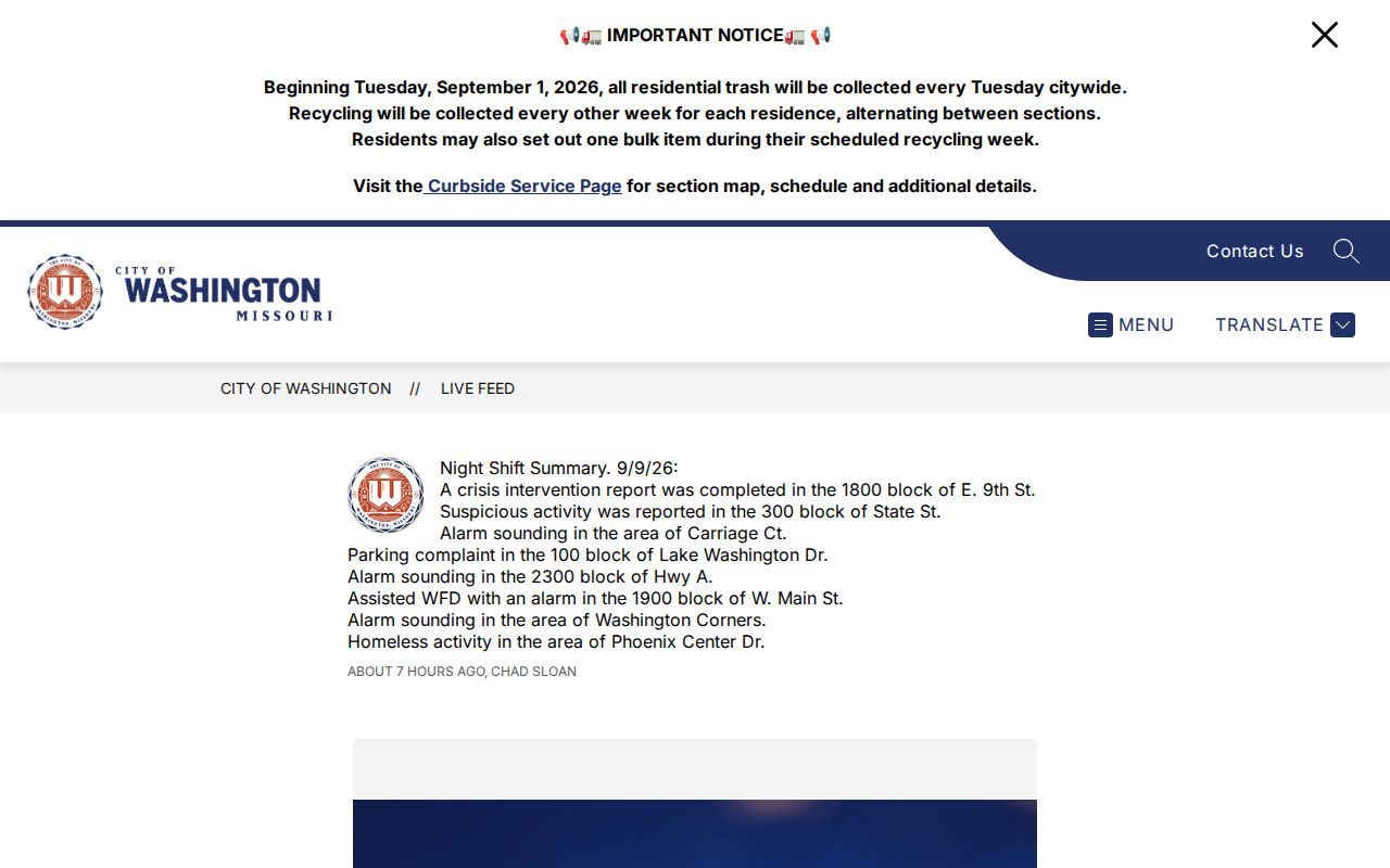 Washington Police multi-day Franklin County arrest log and shift summaries